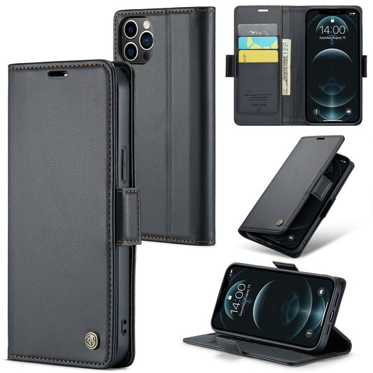 iPhone 12 Pro Max Glänzende Wallet-Hülle – RFID-Schutz & Ständer