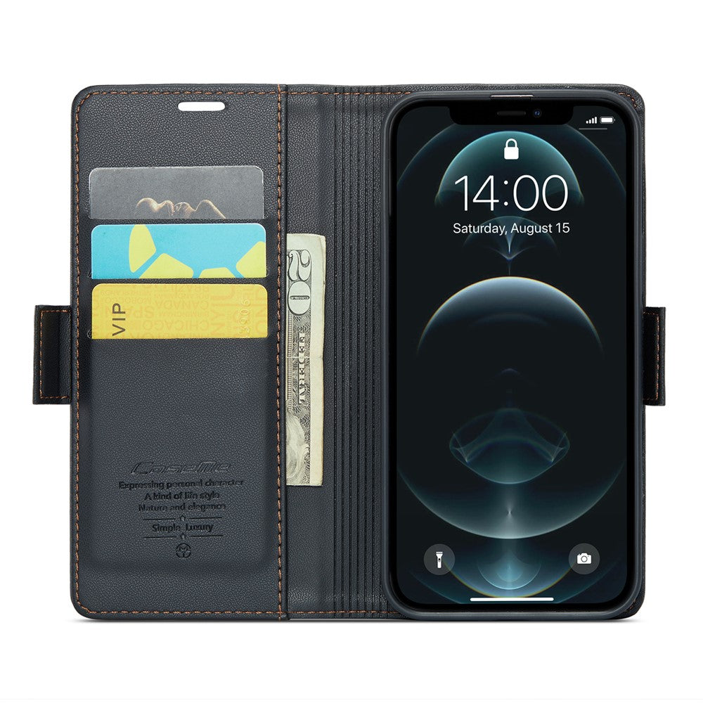 iPhone 12 Pro Max Glänzende Wallet-Hülle – RFID-Schutz & Ständer