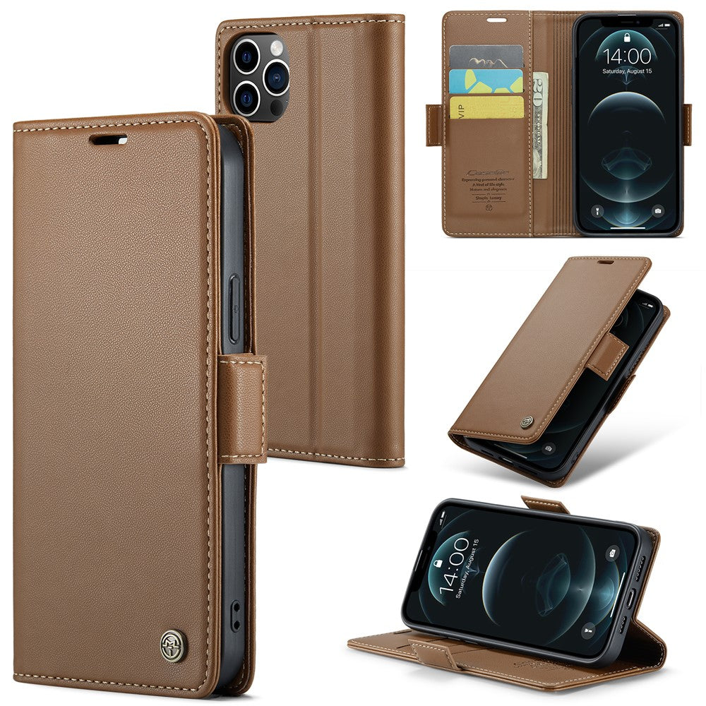 iPhone 12 Pro Max Glänzende Wallet-Hülle – RFID-Schutz & Ständer