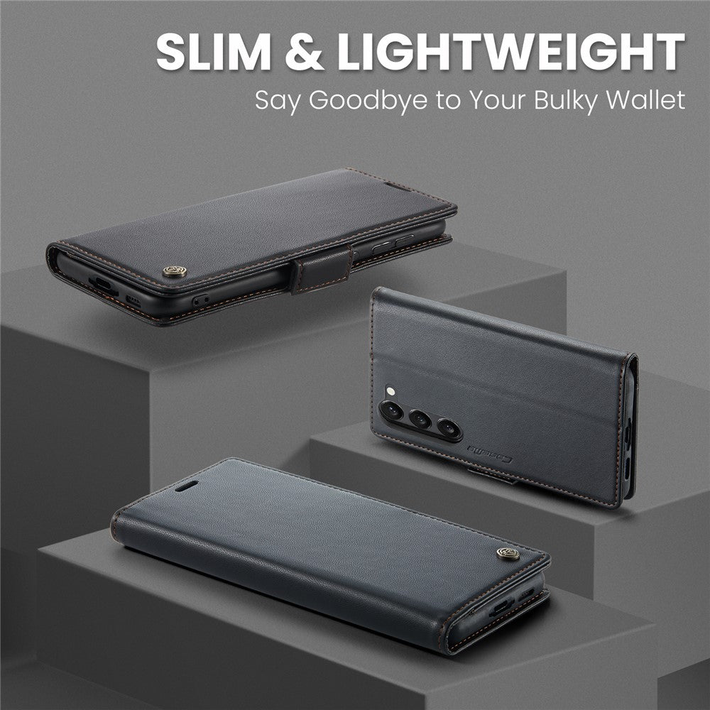 Galaxy S23 Plus Glänzende Wallet-Hülle – RFID-Schutz & Ständer