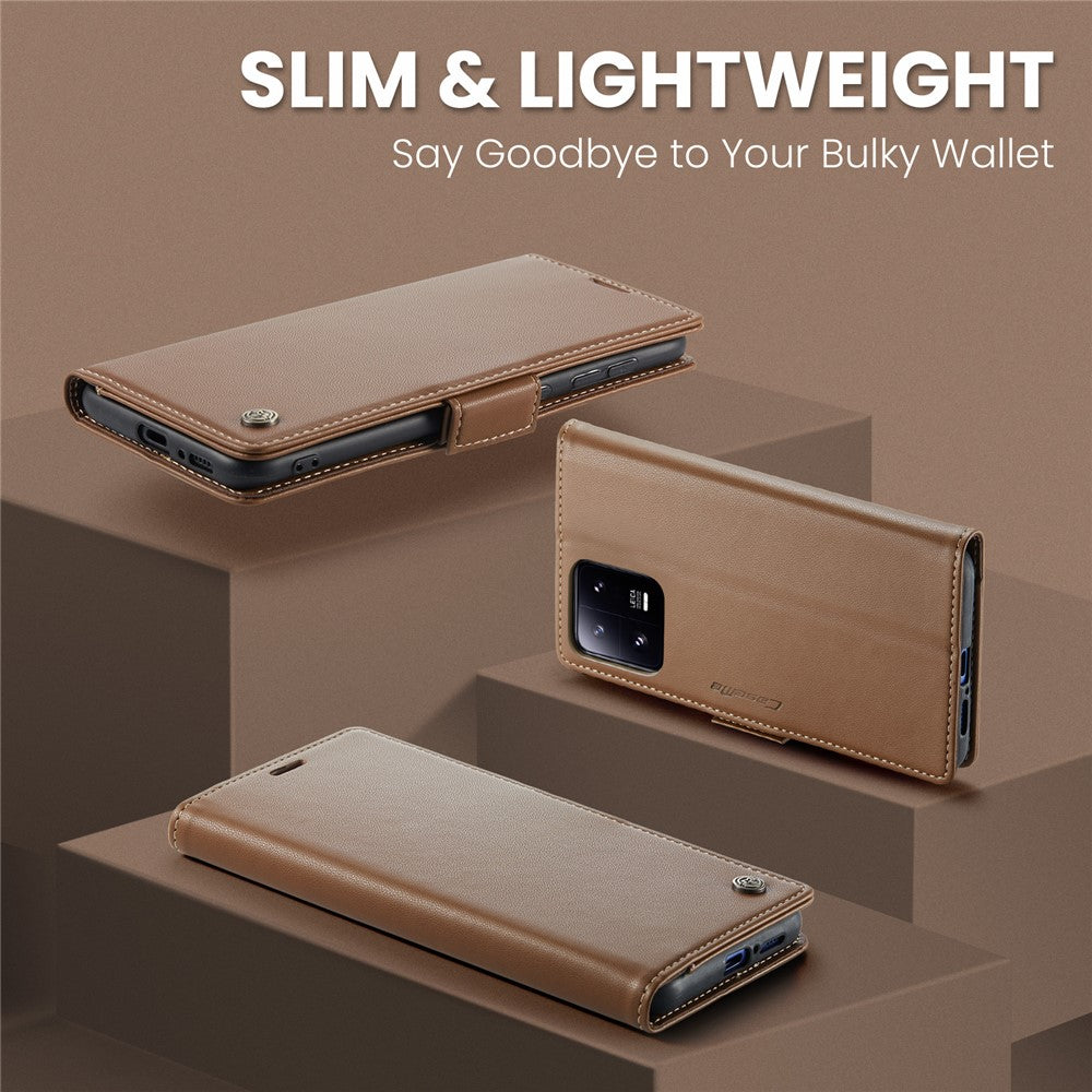For Xiaomi 13 Pro 5G Leather Case CASEME 023 RFID Blocking 3 Card Slot Mobile Cover