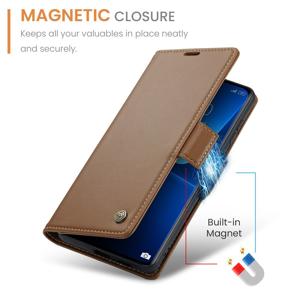 For Xiaomi 13 Pro 5G Leather Case CASEME 023 RFID Blocking 3 Card Slot Mobile Cover