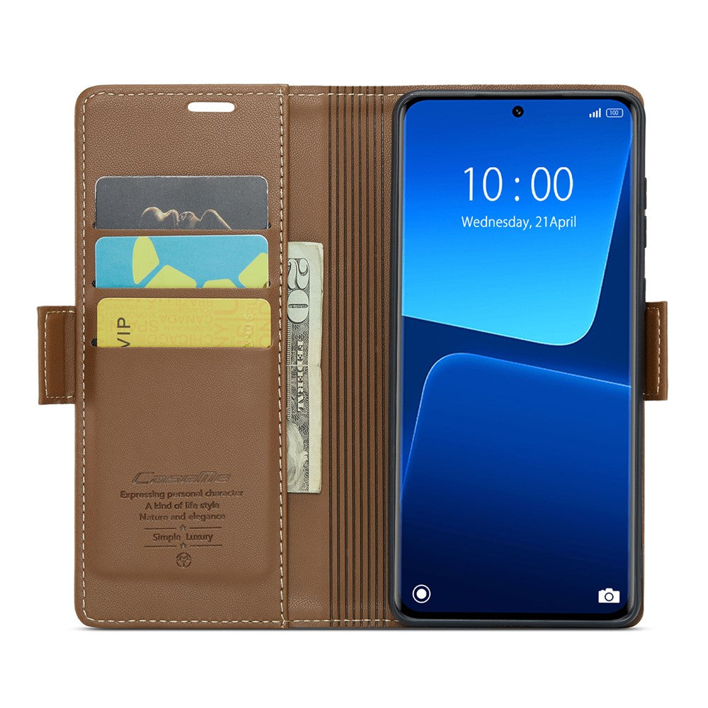 For Xiaomi 13 Pro 5G Leather Case CASEME 023 RFID Blocking 3 Card Slot Mobile Cover