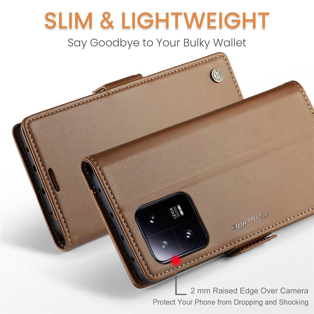 For Xiaomi 13 Pro 5G Leather Case CASEME 023 RFID Blocking 3 Card Slot Mobile Cover