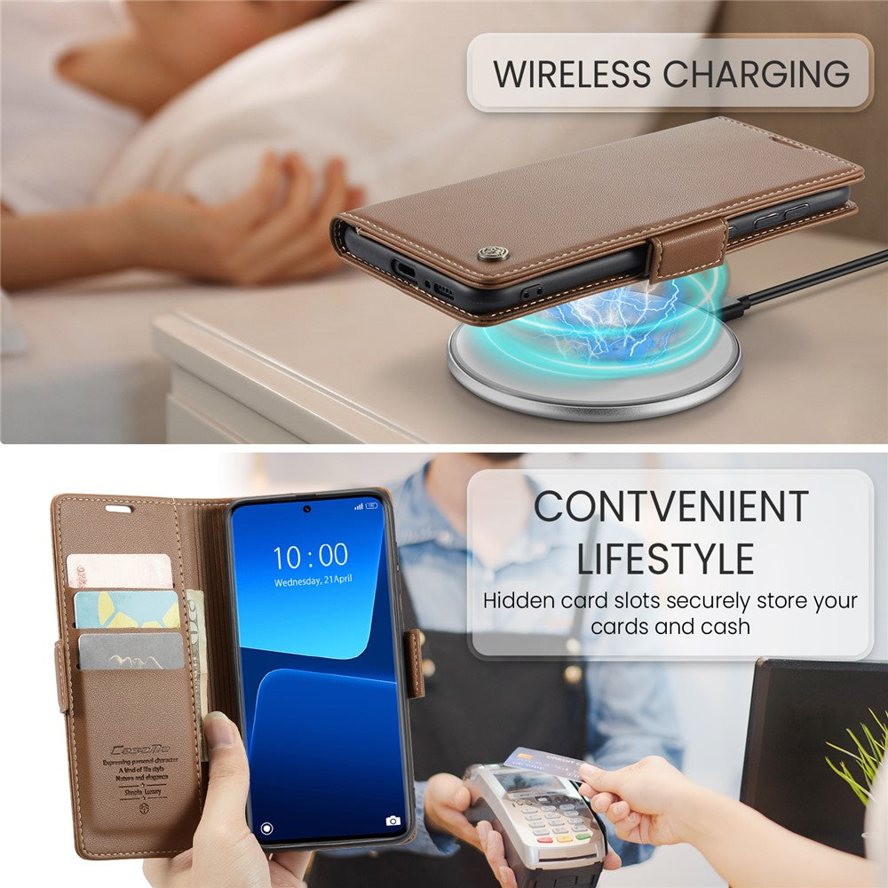 For Xiaomi 13 Pro 5G Leather Case CASEME 023 RFID Blocking 3 Card Slot Mobile Cover