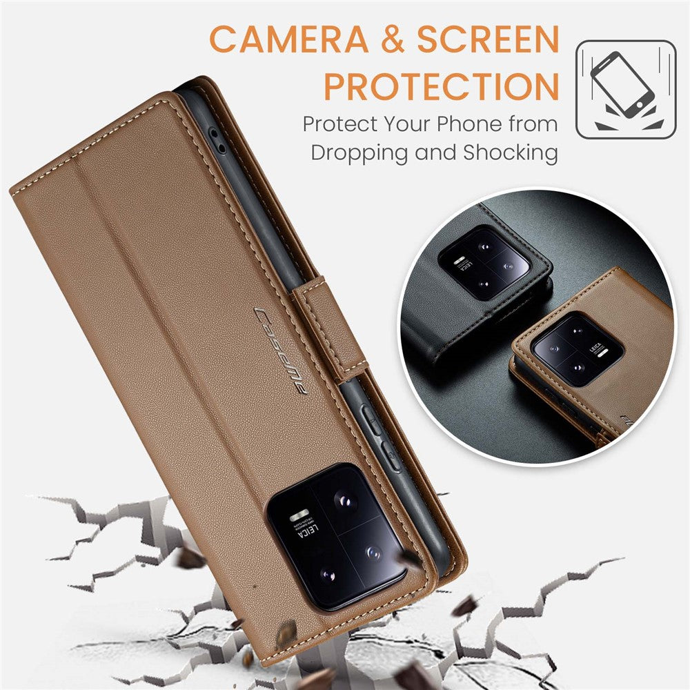 For Xiaomi 13 Pro 5G Leather Case CASEME 023 RFID Blocking 3 Card Slot Mobile Cover
