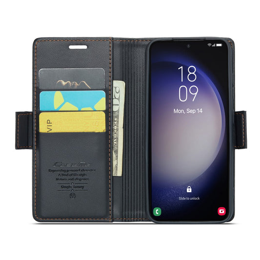 Galaxy S23 Glänzende Wallet-Hülle – RFID-Schutz & Ständer