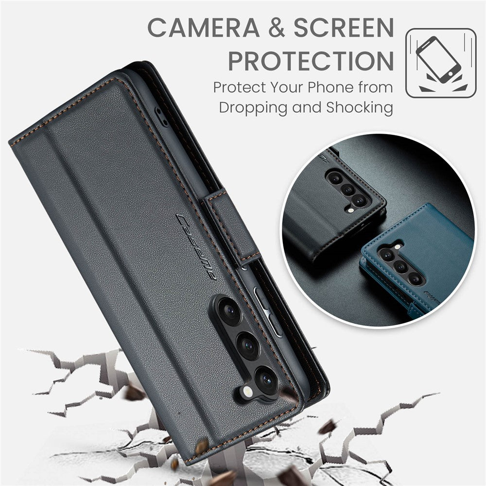 Galaxy S23 Glänzende Wallet-Hülle – RFID-Schutz & Ständer