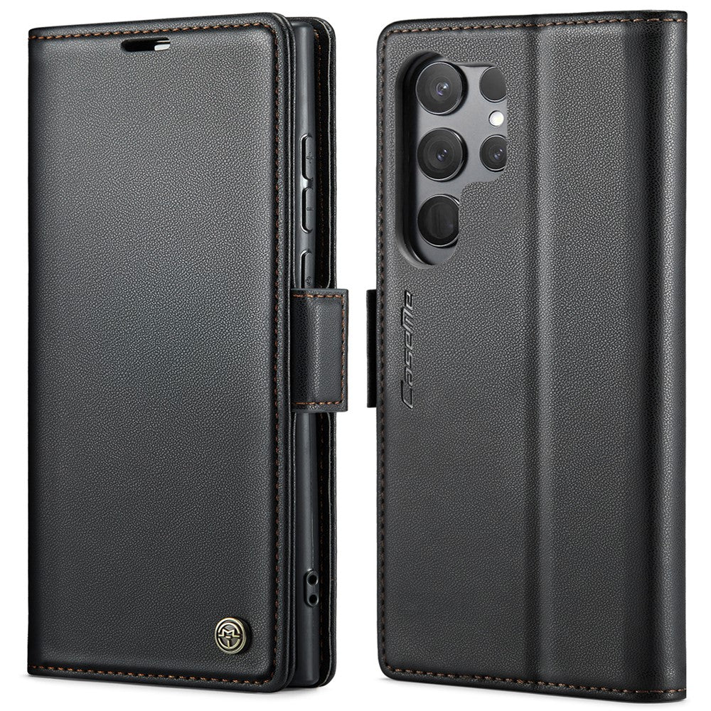 Galaxy S23 Ultra Glänzende Wallet-Hülle – RFID-Schutz & Ständer