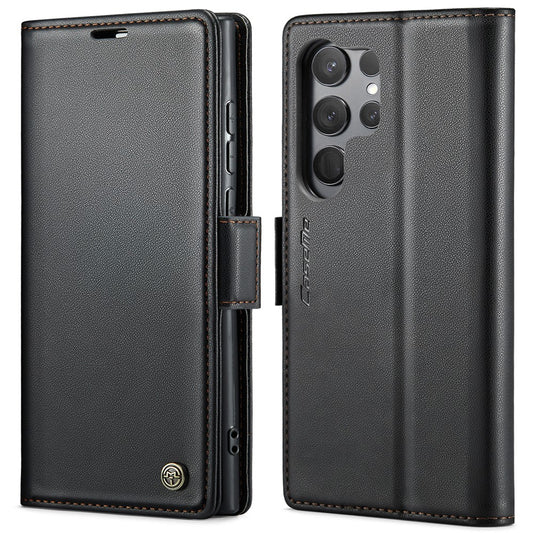 Galaxy S23 Ultra Glänzende Wallet-Hülle – RFID-Schutz & Ständer
