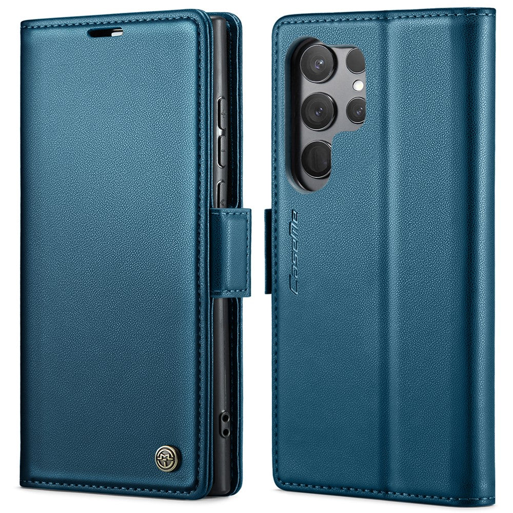 Galaxy S23 Ultra Glänzende Wallet-Hülle – RFID-Schutz & Ständer