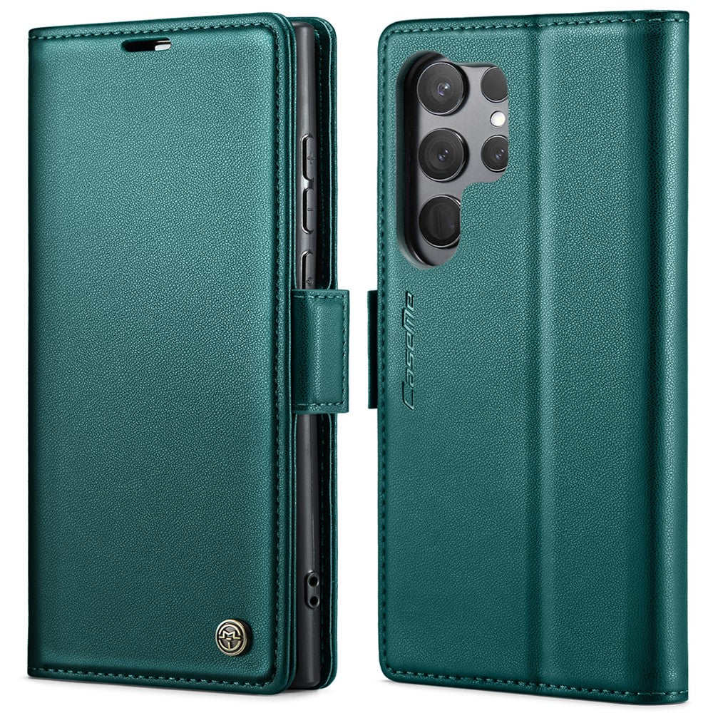 Galaxy S23 Ultra Glänzende Wallet-Hülle – RFID-Schutz & Ständer