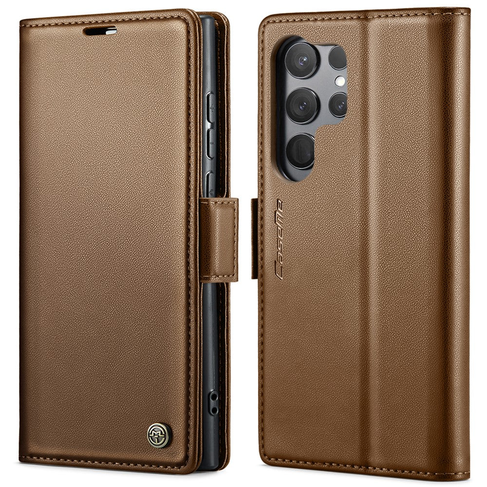 Galaxy S23 Ultra Glänzende Wallet-Hülle – RFID-Schutz & Ständer