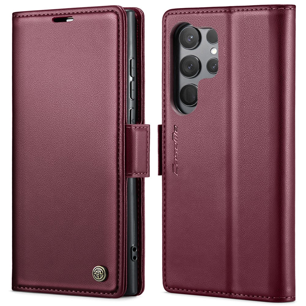 Galaxy S23 Ultra Glänzende Wallet-Hülle – RFID-Schutz & Ständer