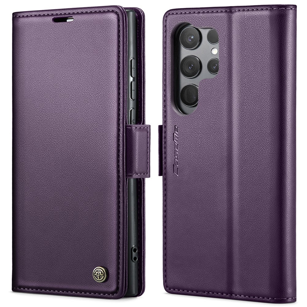 Galaxy S23 Ultra Glänzende Wallet-Hülle – RFID-Schutz & Ständer