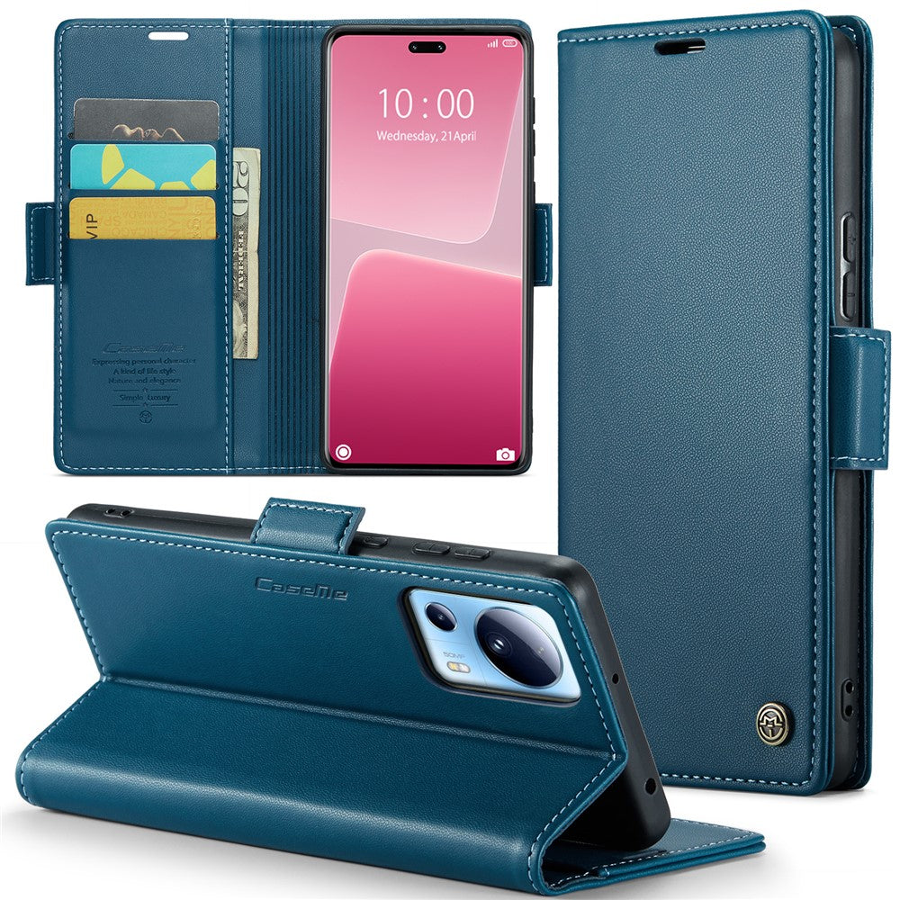 For Xiaomi 13 Lite / Civi 2 5G Leather Case CASEME 023 RFID Blocking 3 Card Slot Mobile Cover