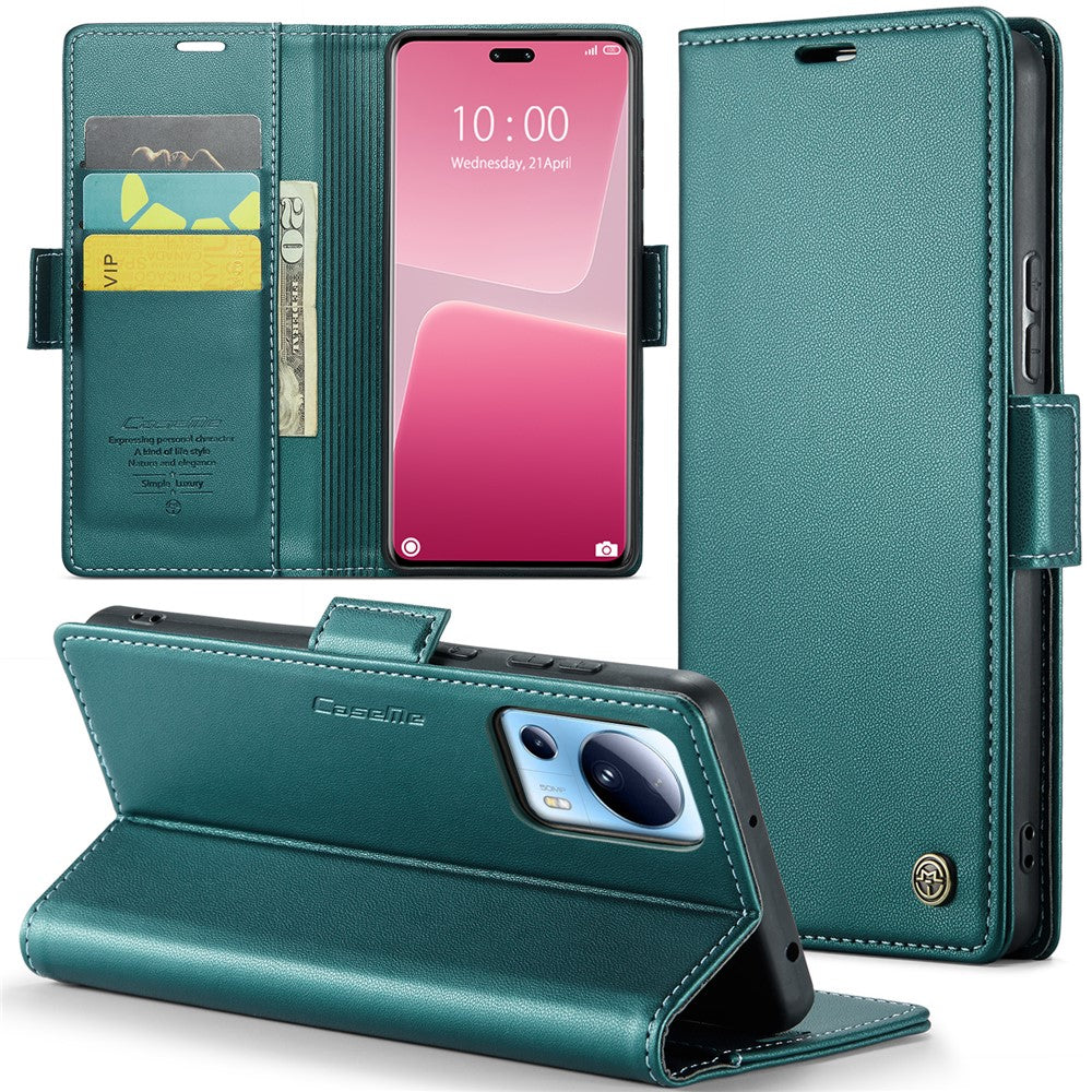 For Xiaomi 13 Lite / Civi 2 5G Leather Case CASEME 023 RFID Blocking 3 Card Slot Mobile Cover