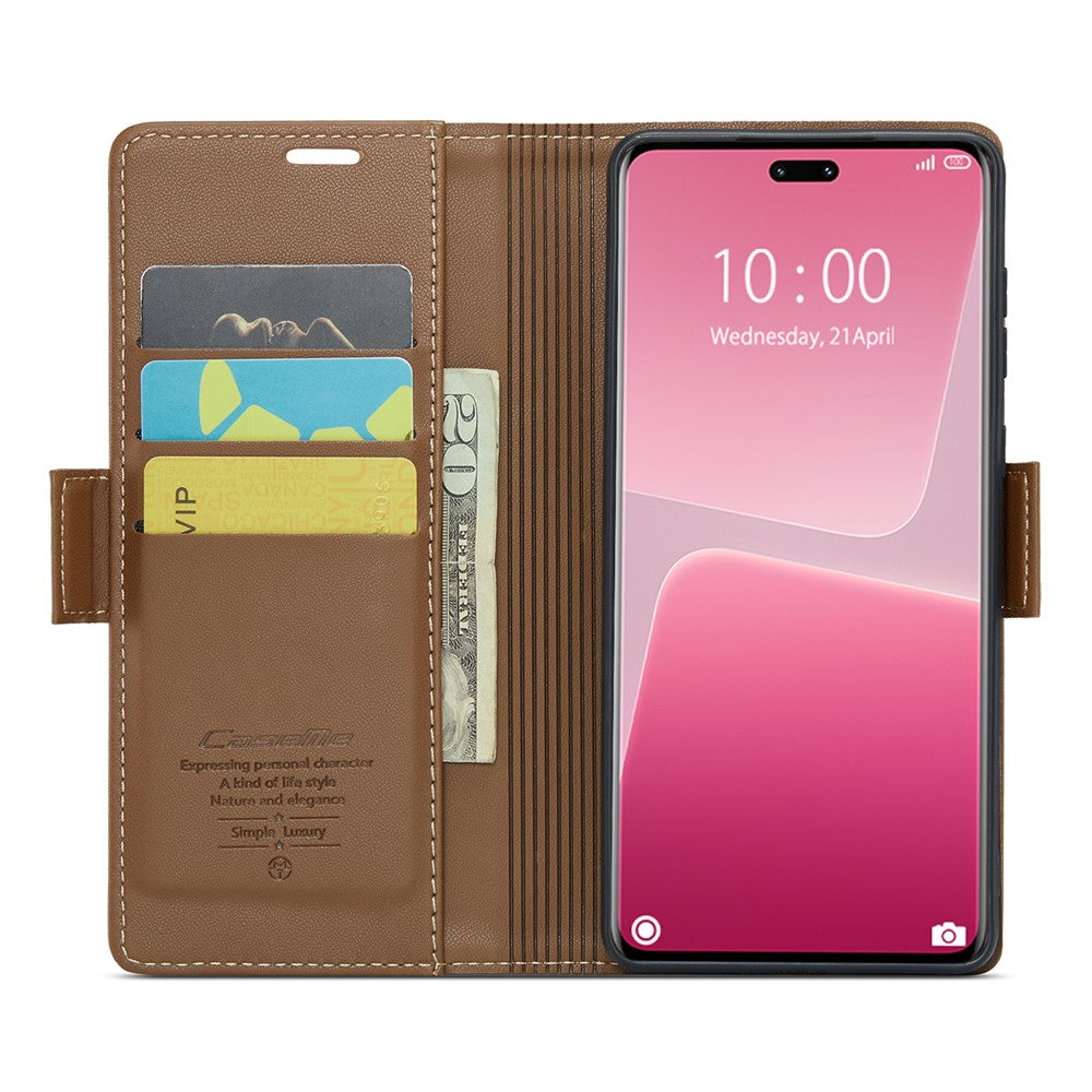 For Xiaomi 13 Lite / Civi 2 5G Leather Case CASEME 023 RFID Blocking 3 Card Slot Mobile Cover