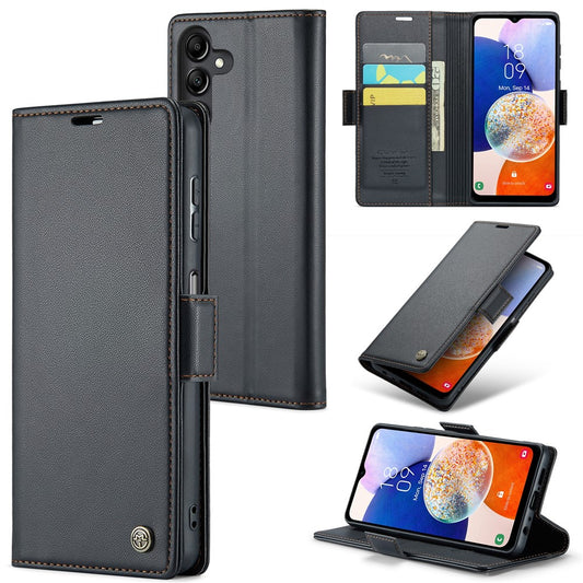 Galaxy A14 5G/4G Glänzende Wallet-Hülle – RFID-Schutz & Ständer