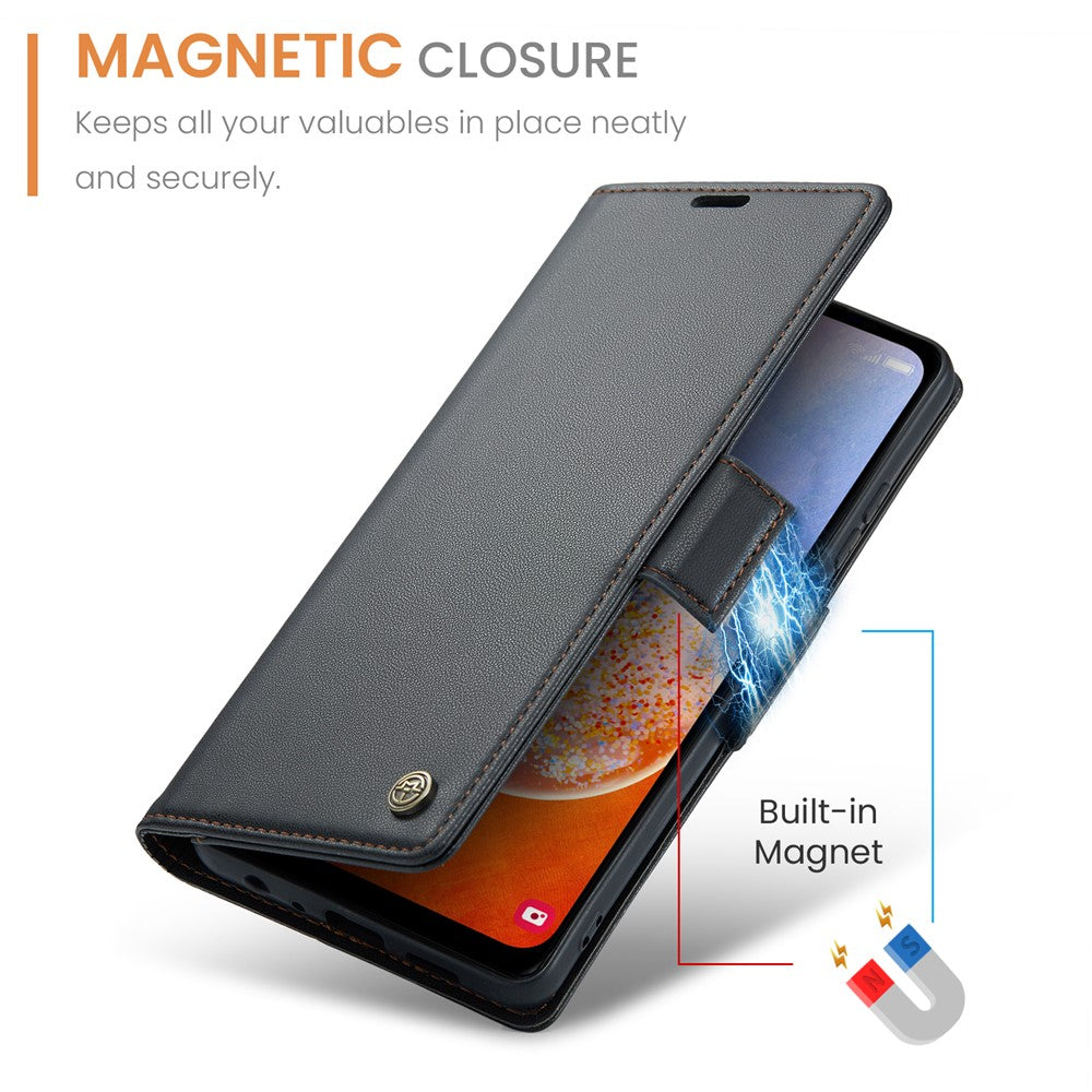 Galaxy A14 5G/4G Glänzende Wallet-Hülle – RFID-Schutz & Ständer