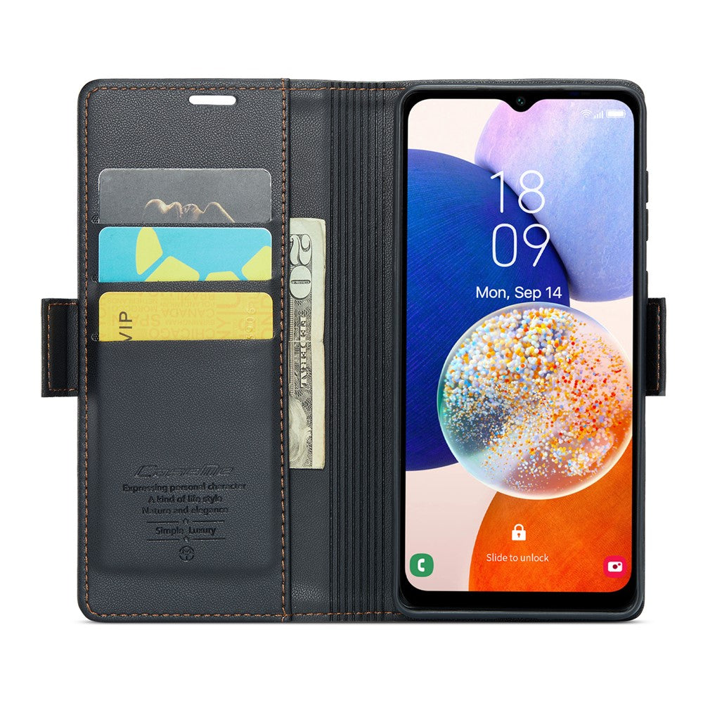 Galaxy A14 5G/4G Glänzende Wallet-Hülle – RFID-Schutz & Ständer