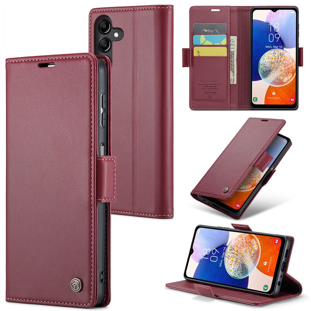 Galaxy A14 5G/4G Glänzende Wallet-Hülle – RFID-Schutz & Ständer