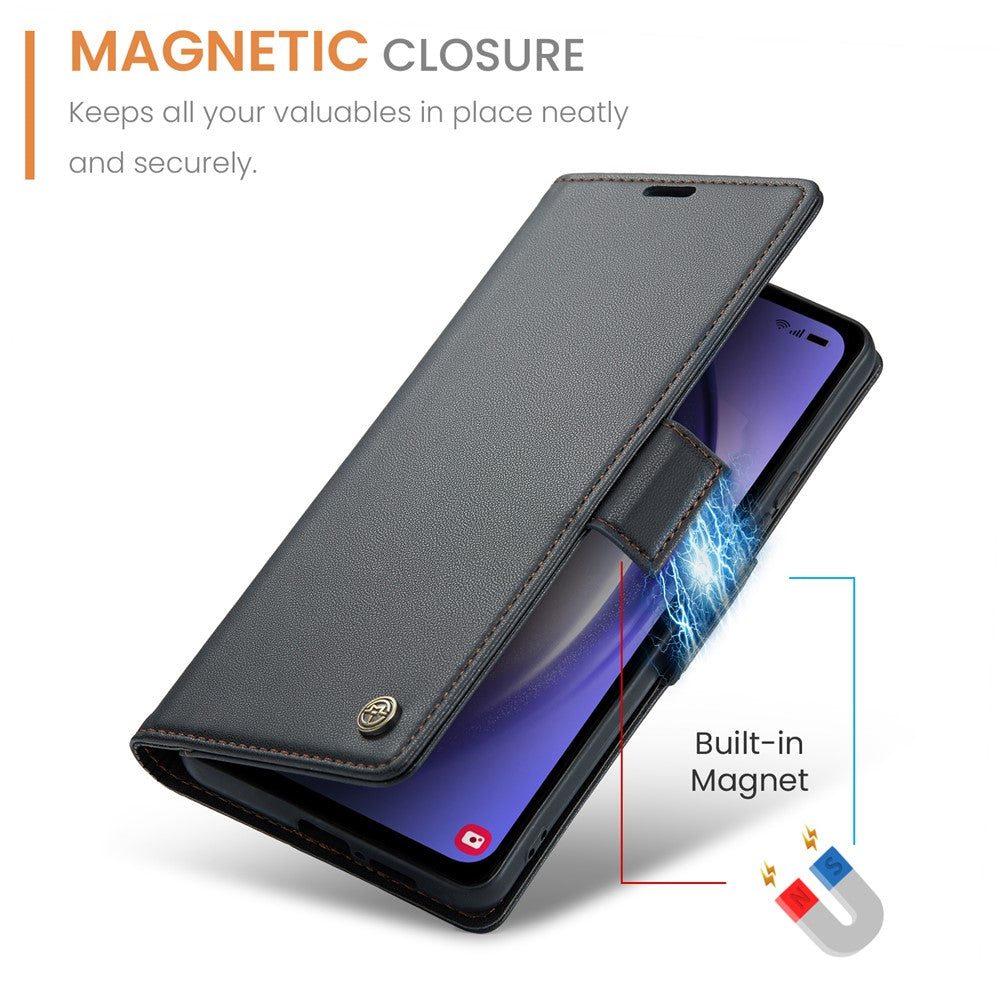 Galaxy A54 5G Glänzende Wallet-Hülle – RFID-Schutz & Ständer