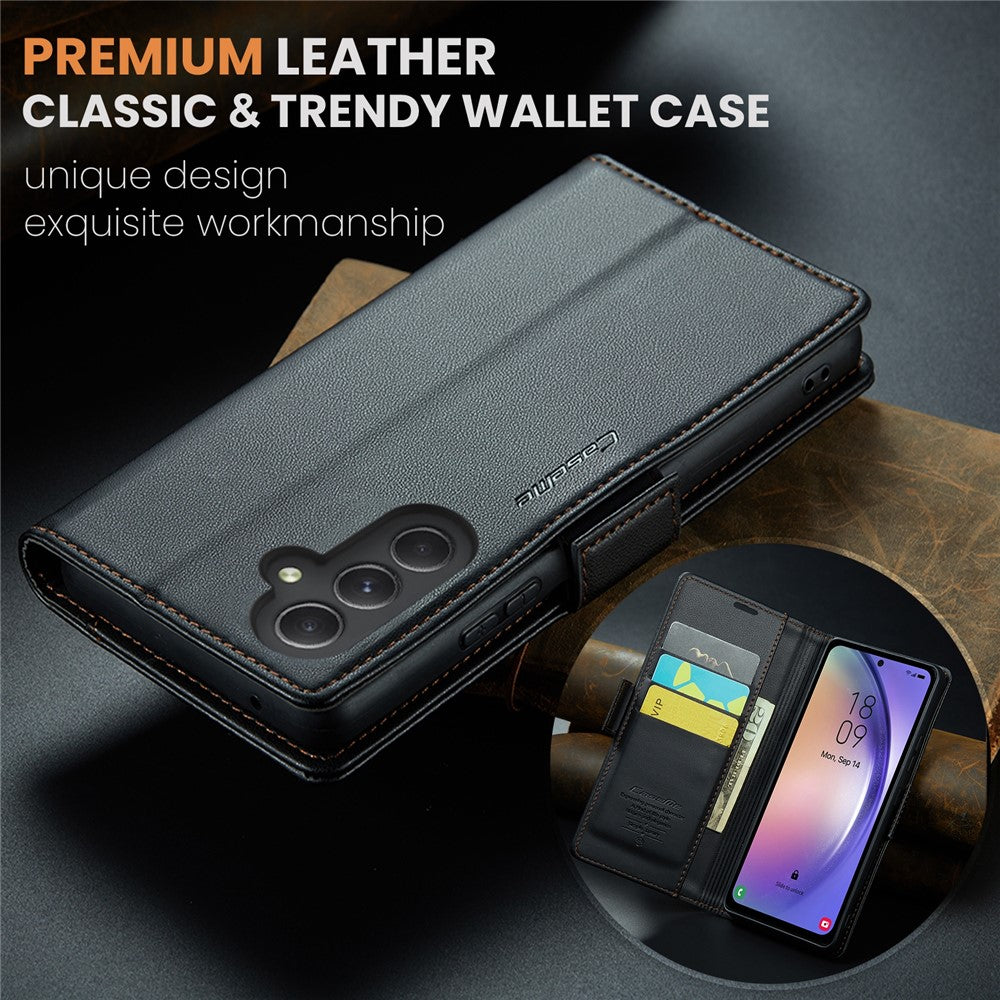 Galaxy A54 5G Glänzende Wallet-Hülle – RFID-Schutz & Ständer