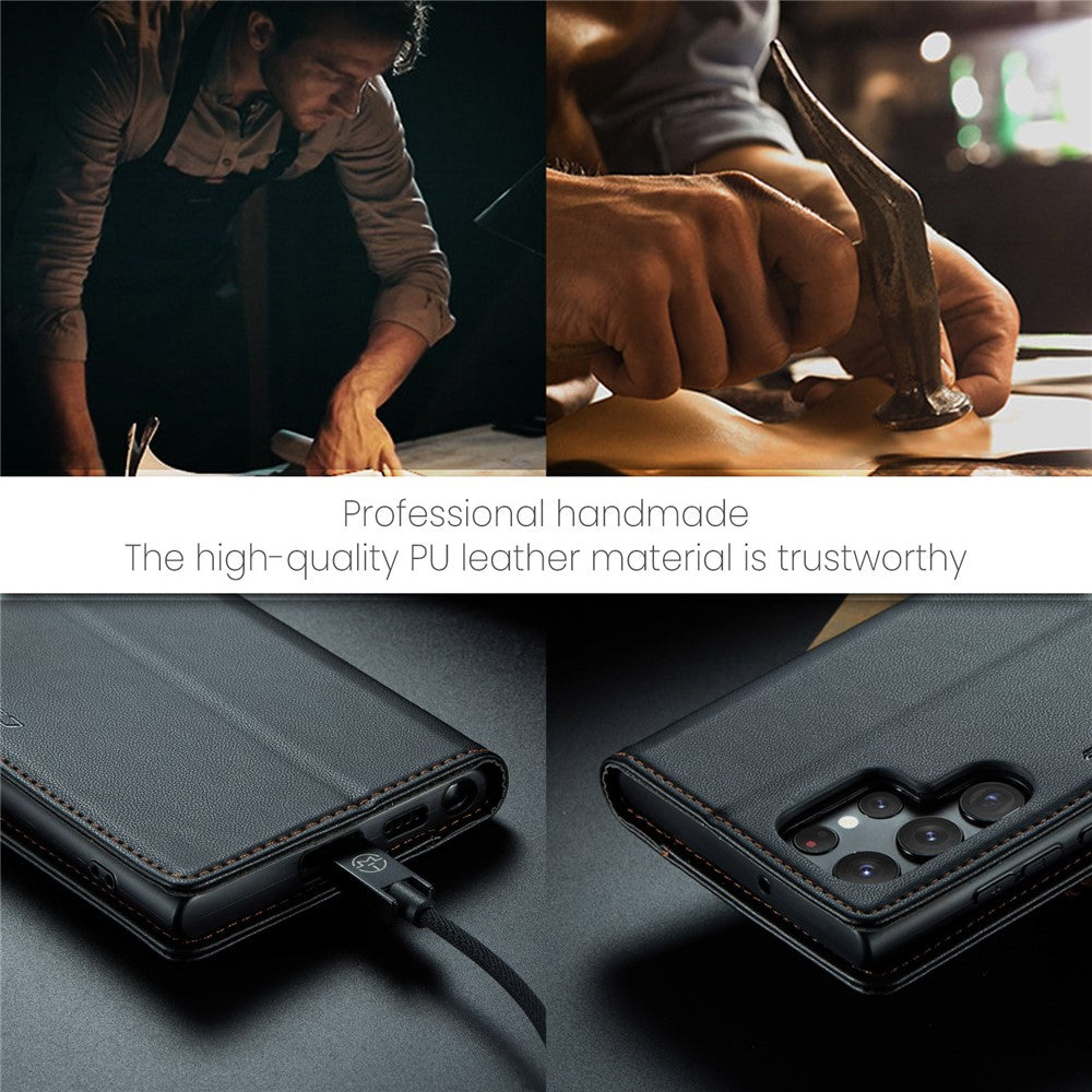 Galaxy S22 Ultra 5G Glänzende Wallet-Hülle – RFID-Schutz & Ständer