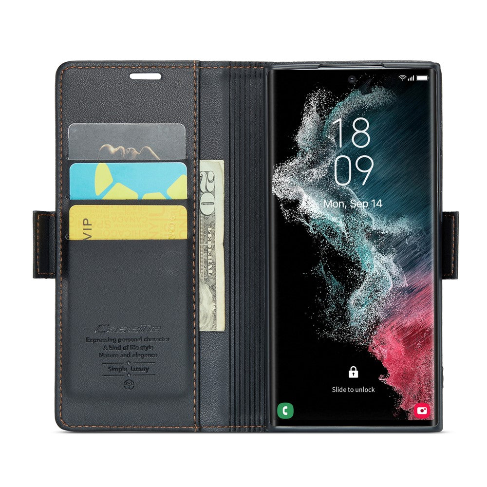 Galaxy S22 Ultra 5G Glänzende Wallet-Hülle – RFID-Schutz & Ständer