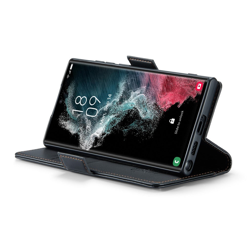 Galaxy S22 Ultra 5G Glänzende Wallet-Hülle – RFID-Schutz & Ständer