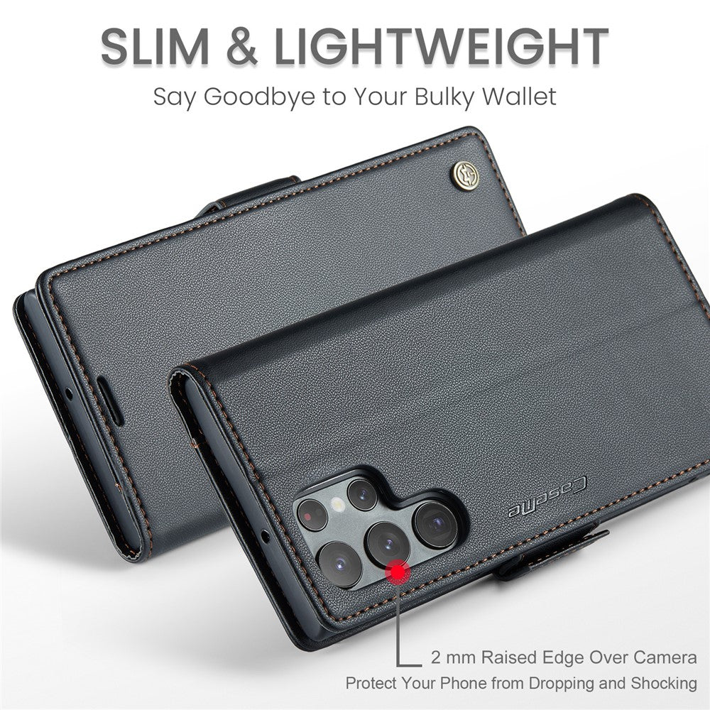 Galaxy S22 Ultra 5G Glänzende Wallet-Hülle – RFID-Schutz & Ständer