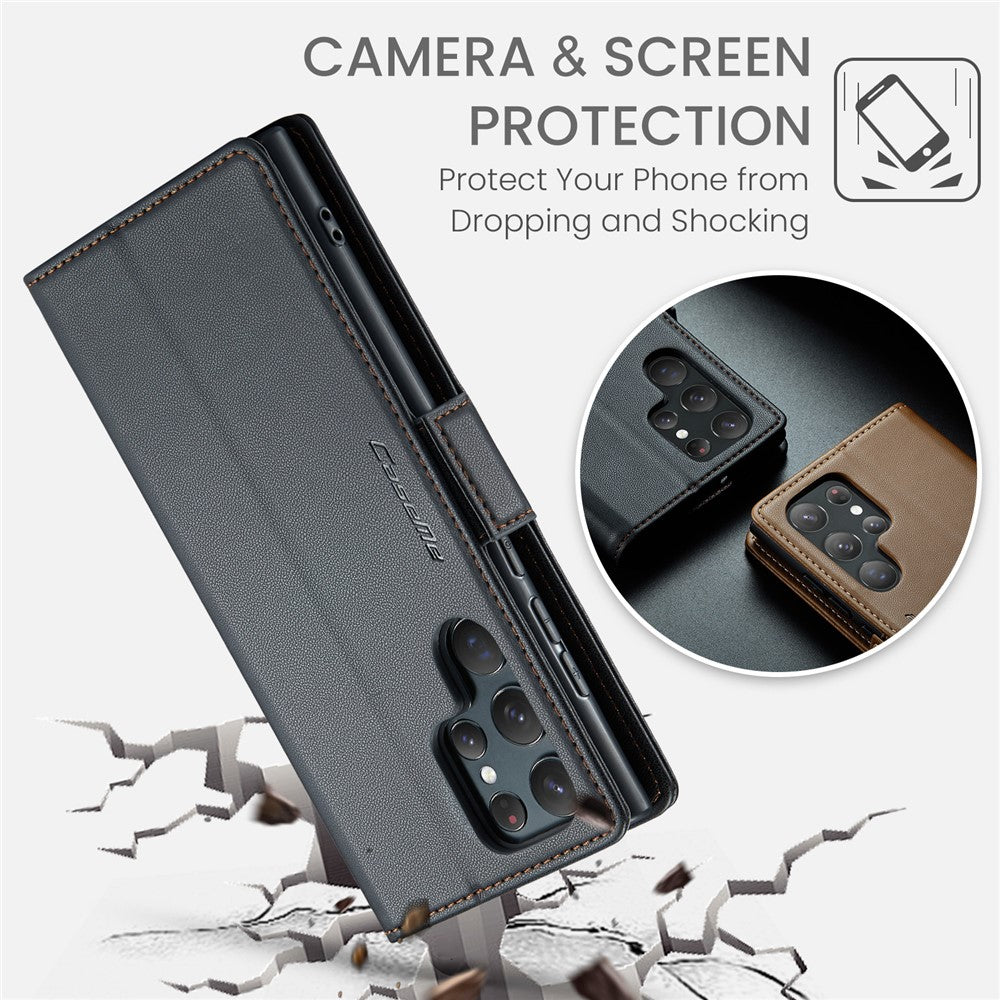 Galaxy S22 Ultra 5G Glänzende Wallet-Hülle – RFID-Schutz & Ständer