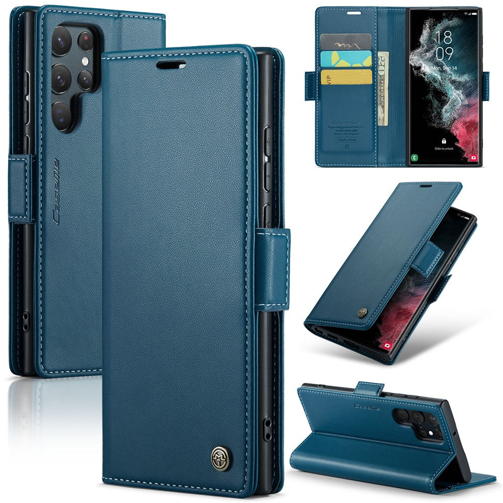 Galaxy S22 Ultra 5G Glänzende Wallet-Hülle – RFID-Schutz & Ständer