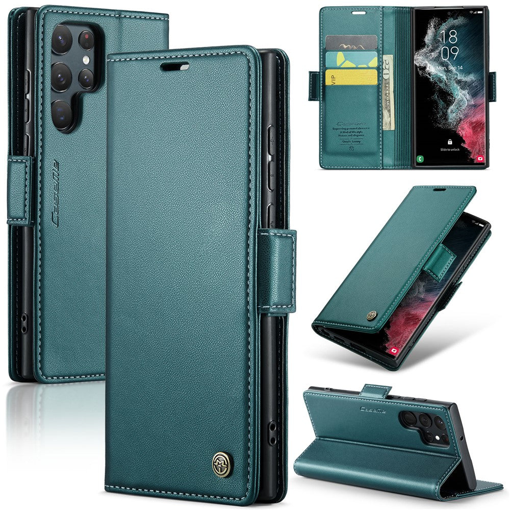 Galaxy S22 Ultra 5G Glänzende Wallet-Hülle – RFID-Schutz & Ständer