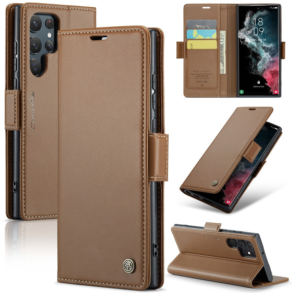 Galaxy S22 Ultra 5G Glänzende Wallet-Hülle – RFID-Schutz & Ständer