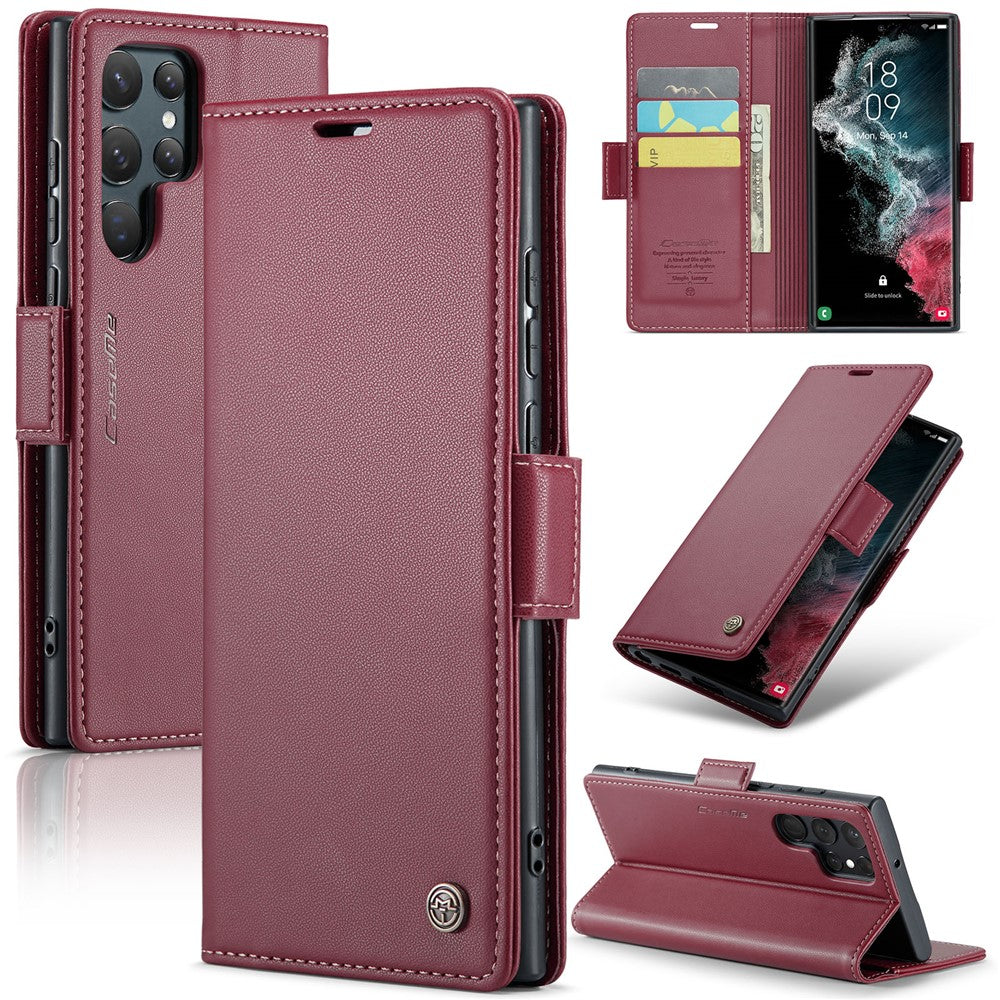 Galaxy S22 Ultra 5G Glänzende Wallet-Hülle – RFID-Schutz & Ständer
