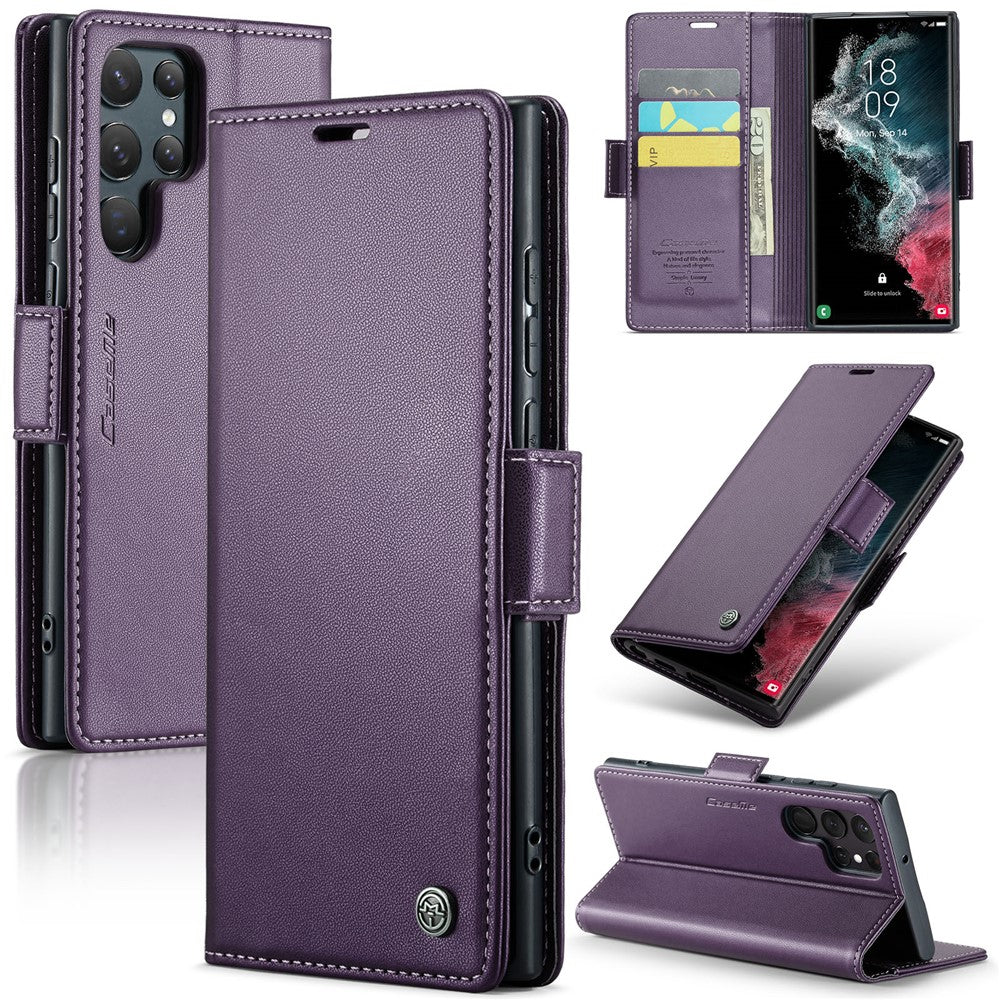 Galaxy S22 Ultra 5G Glänzende Wallet-Hülle – RFID-Schutz & Ständer