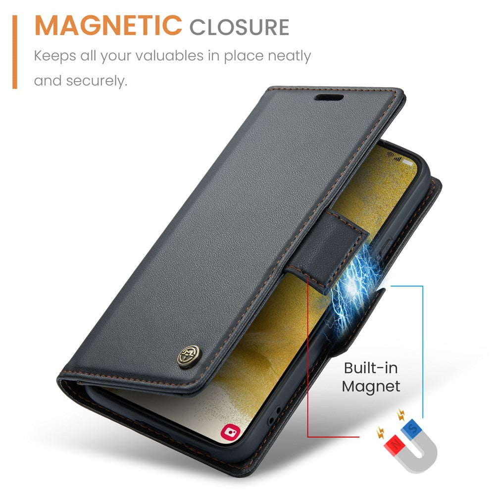 Galaxy S22 5G Glänzende Wallet-Hülle – RFID-Schutz & Ständer