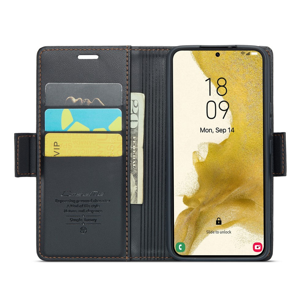Galaxy S22 5G Glänzende Wallet-Hülle – RFID-Schutz & Ständer