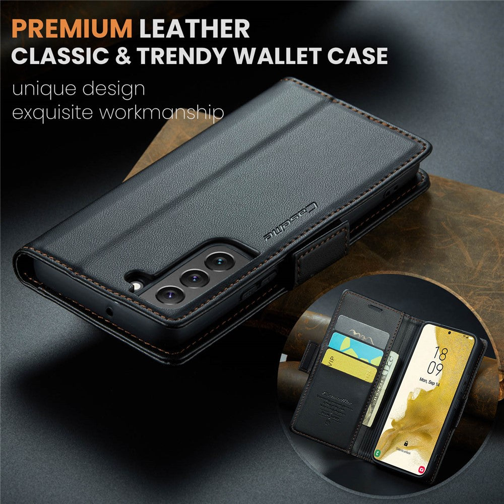 Galaxy S22 5G Glänzende Wallet-Hülle – RFID-Schutz & Ständer
