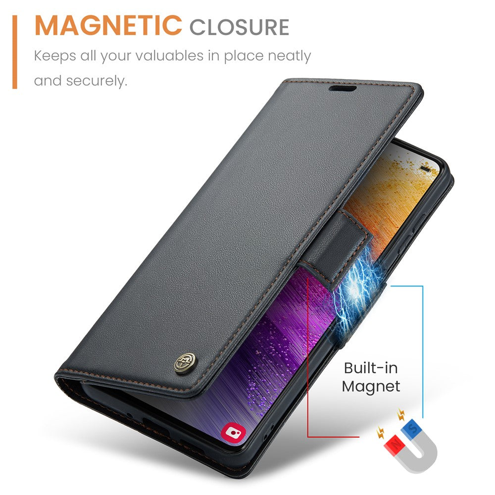 Galaxy A73 5G Glänzende Wallet-Hülle – RFID-Schutz & Ständer