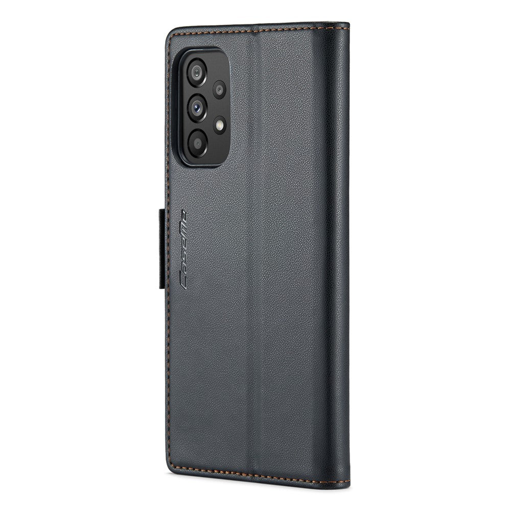 Galaxy A73 5G Glänzende Wallet-Hülle – RFID-Schutz & Ständer