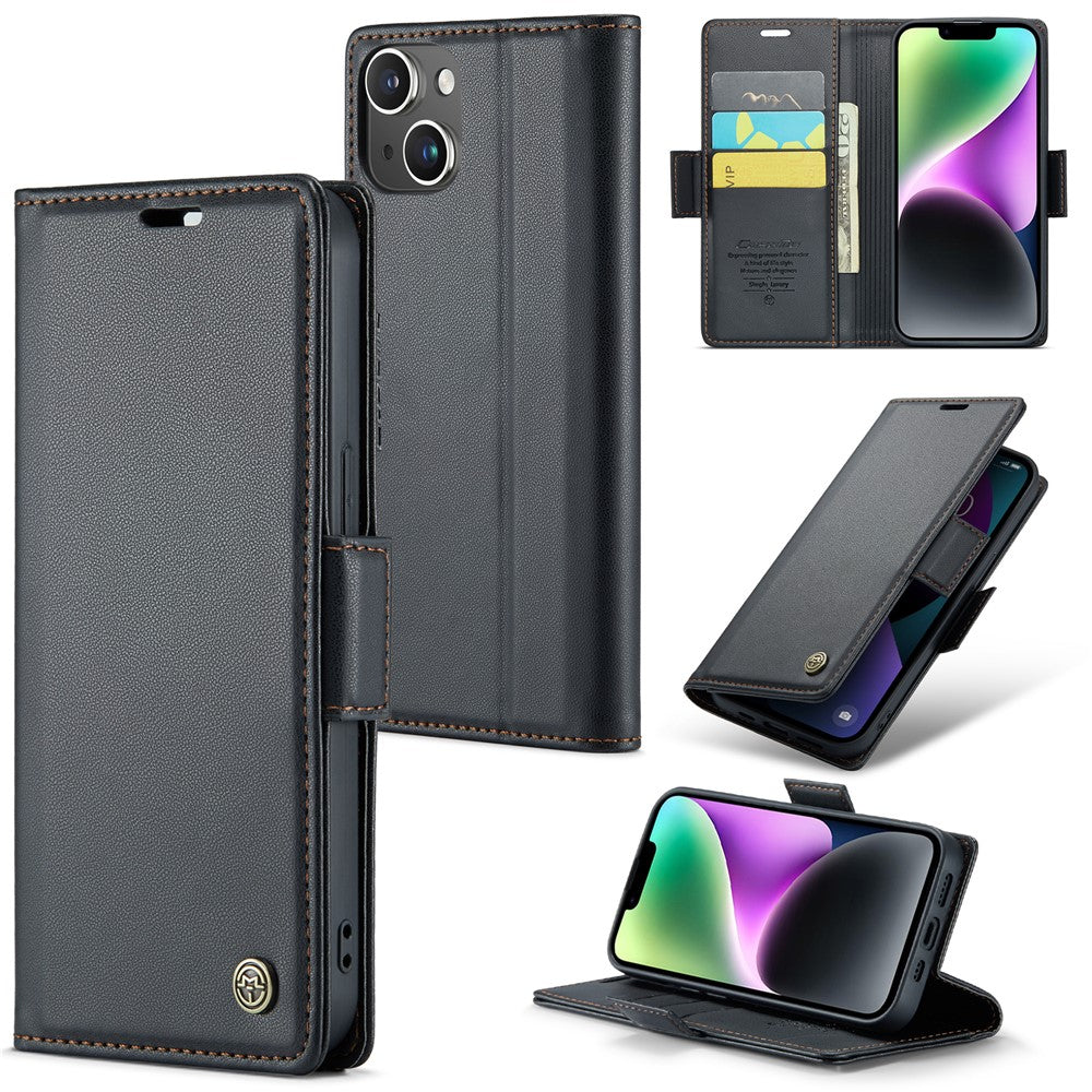 iPhone 14 Glänzende Wallet-Hülle – RFID-Schutz & Ständer
