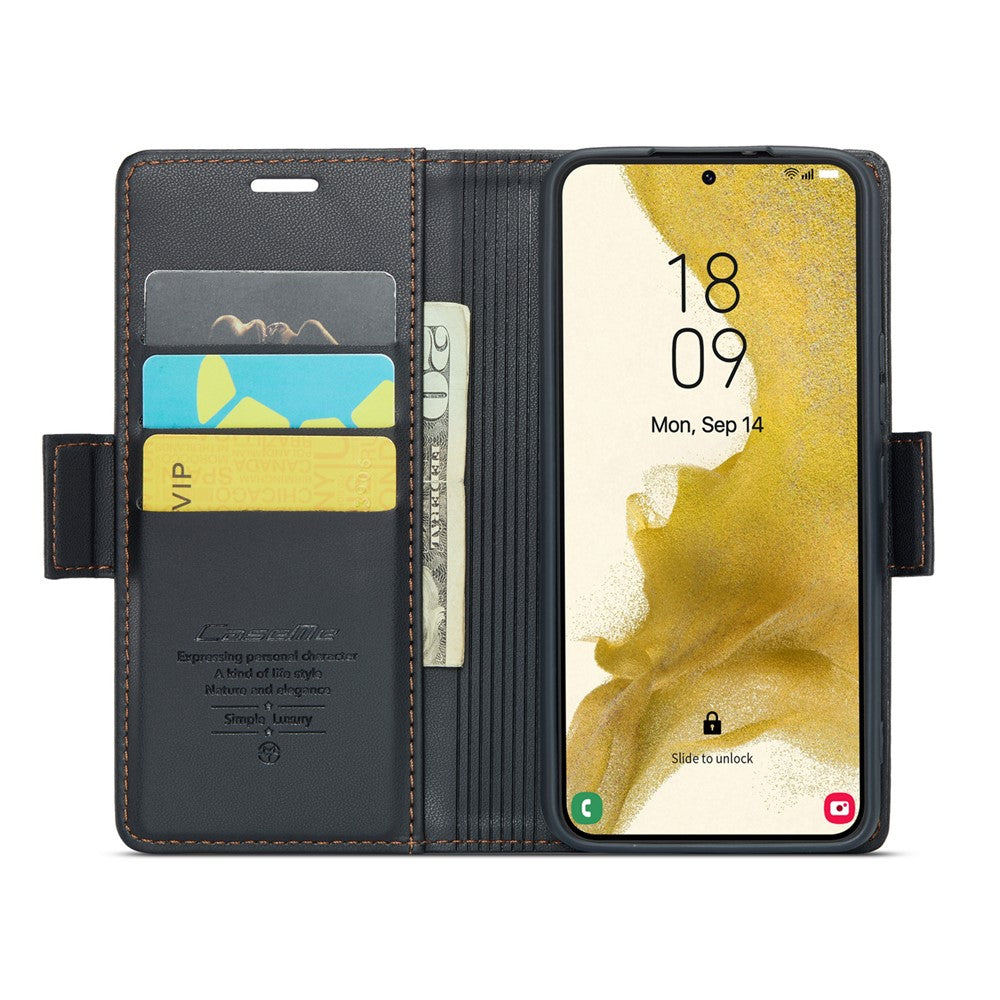 Galaxy S22 Plus 5G Glänzende Wallet-Hülle – RFID-Schutz & Ständer