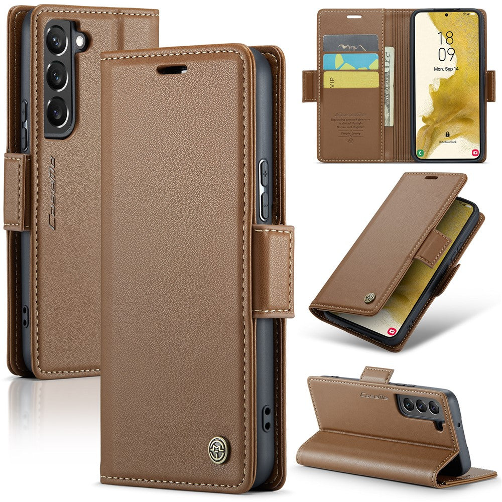 Galaxy S22 Plus 5G Glänzende Wallet-Hülle – RFID-Schutz & Ständer