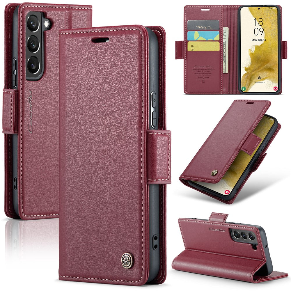 Galaxy S22 Plus 5G Glänzende Wallet-Hülle – RFID-Schutz & Ständer