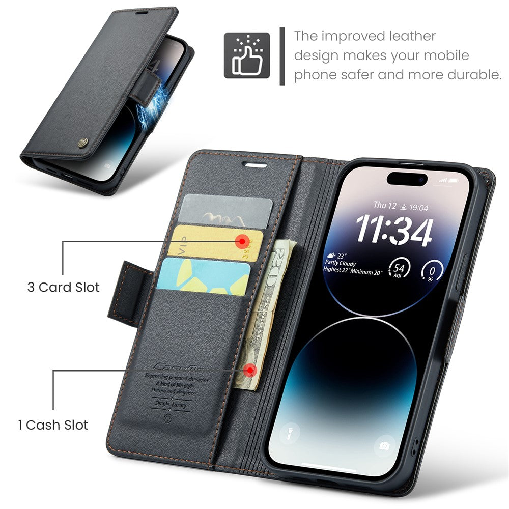 iPhone 14 Pro Glänzende Wallet-Hülle – RFID-Schutz & Ständer
