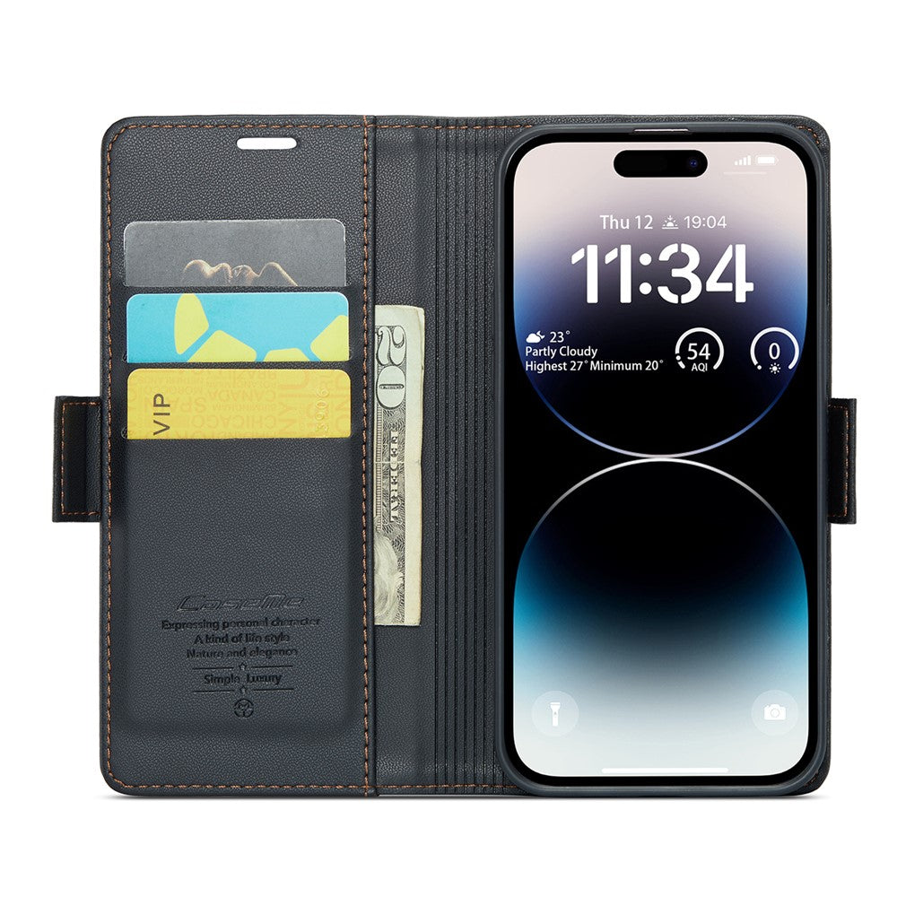 iPhone 14 Pro Glänzende Wallet-Hülle – RFID-Schutz & Ständer