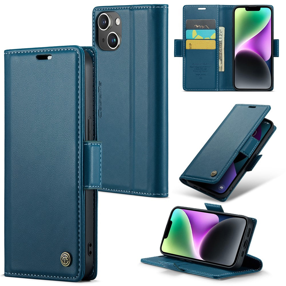 iPhone 14 Plus Glänzende Wallet-Hülle – RFID-Schutz & Ständer